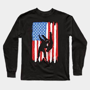 American Flag Judo Graphic Long Sleeve T-Shirt